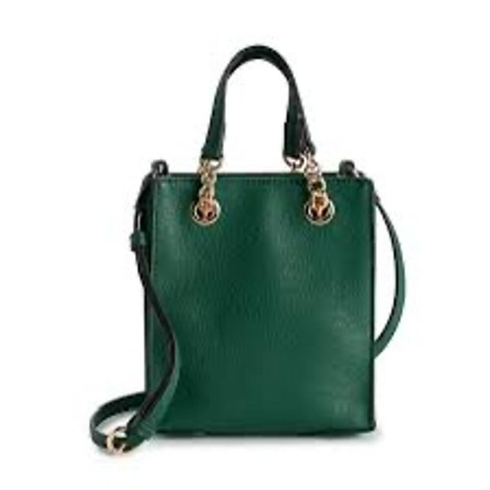 LC Lauren Conrad Kylie Green Mini Crossbody Bag Gold Chain Top Handle Purse